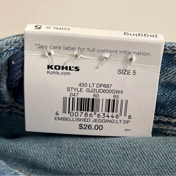 Embroidered Pastel Flowers Embellished Jeggings Girls 5 - Picture 4 of 4